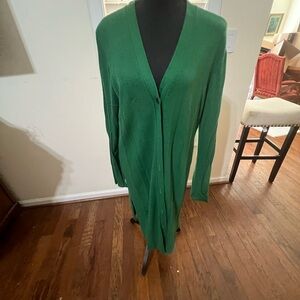 Ann Taylor V-Neck Green Cardigan